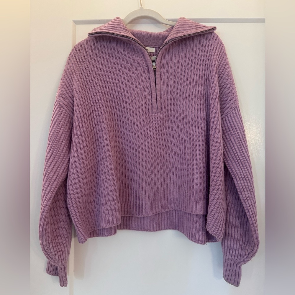 BP Lavender Ribbed Cowl Neck Sweater